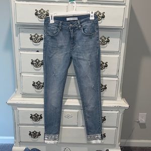Boutique sequin cuff jeans (Q2 premium denim)